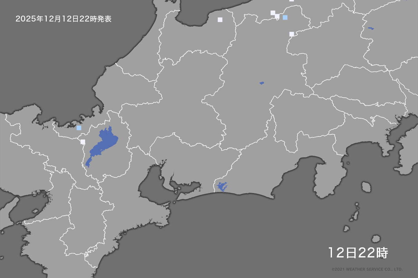 甲信・東海の降水量分布