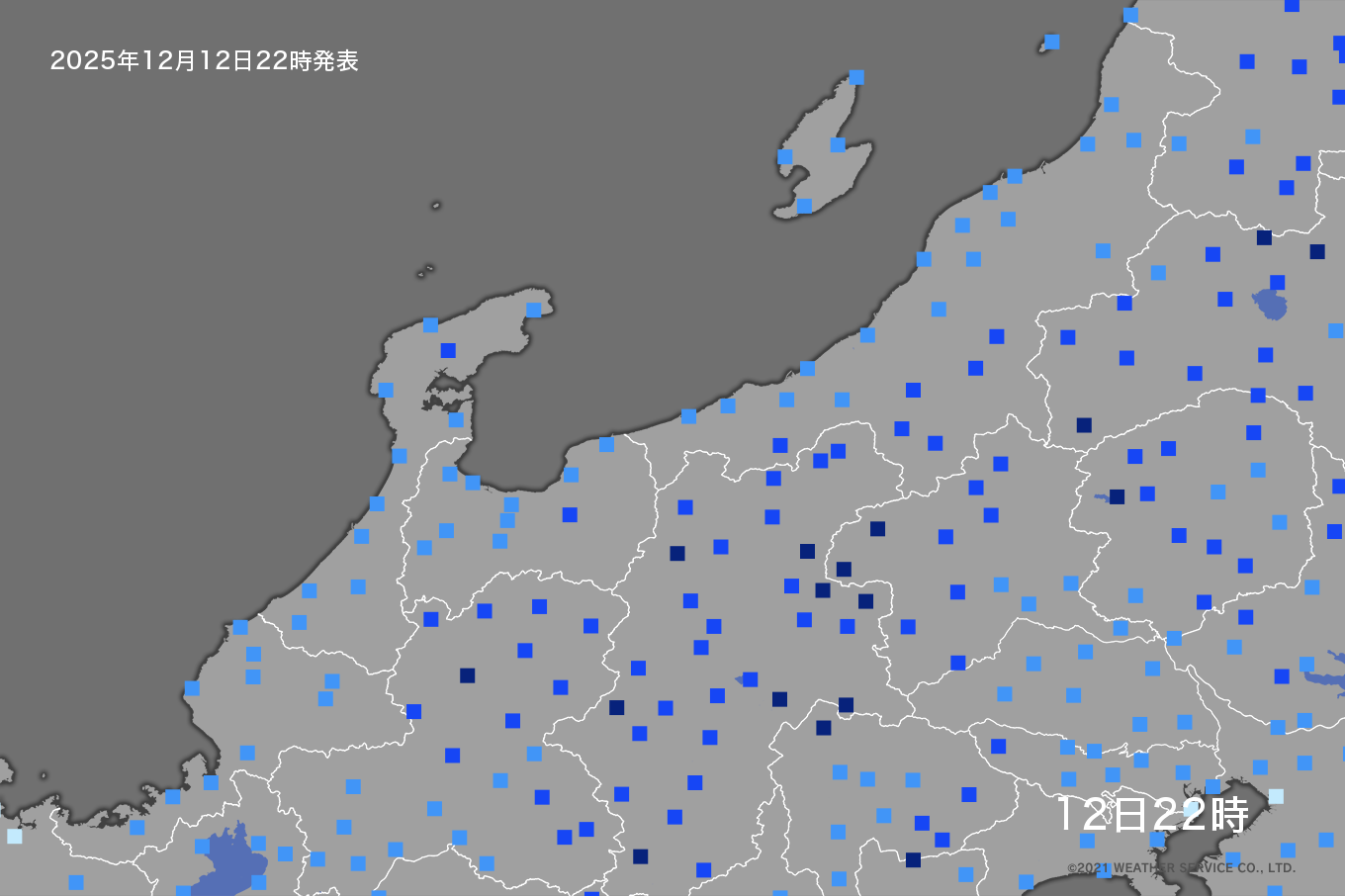 北陸の気温分布