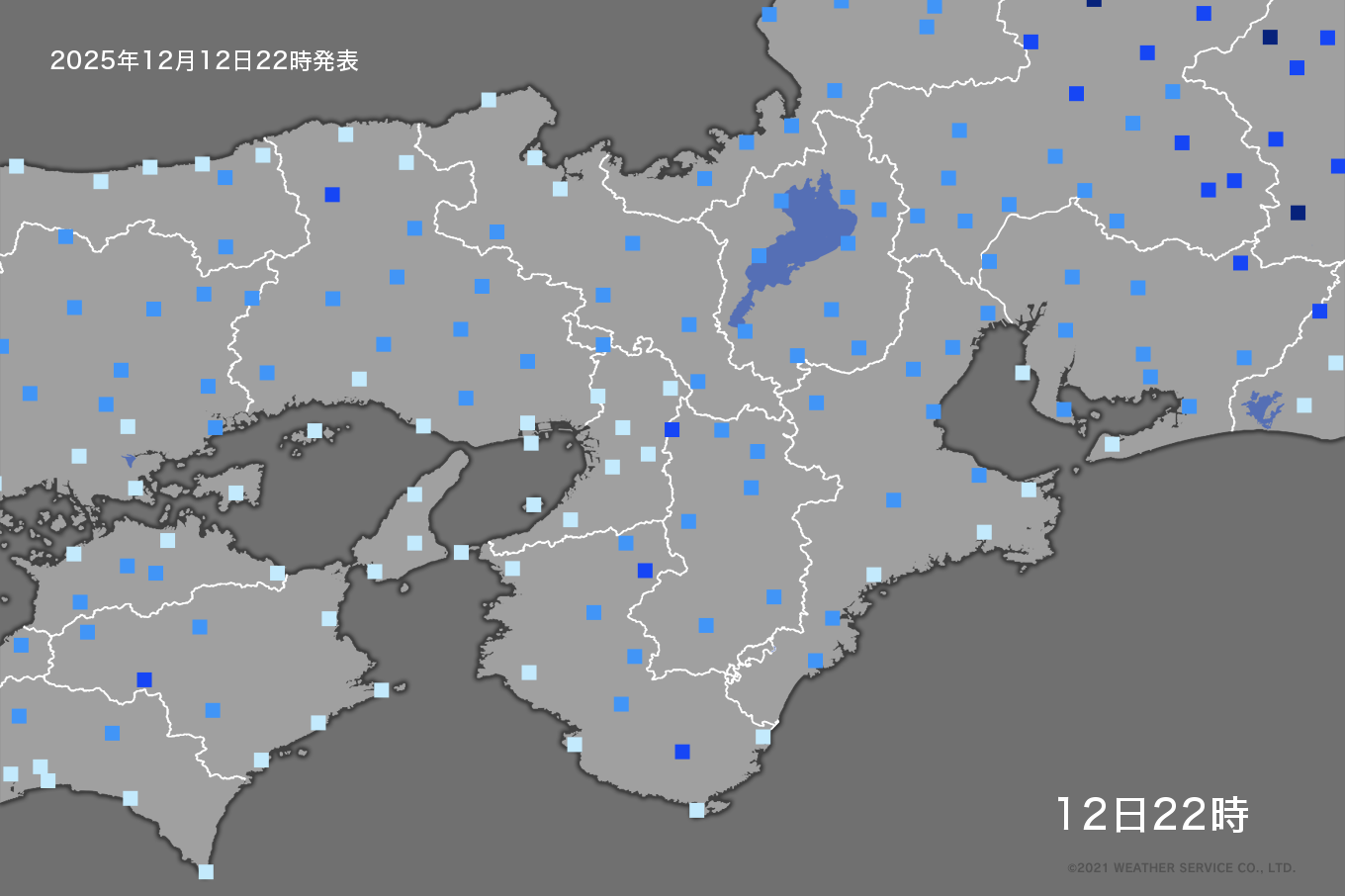 近畿の気温分布